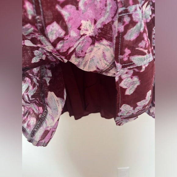 Free People Sully Mini Dress Floral Raisin Combo Festival Boho - Picture 13 of 16